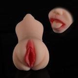  Âm đạo giả 2 đầu miệng môi răng lưỡi mềm mại cầm tay cho nam 