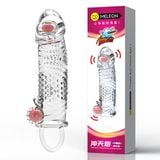  Bao đôn dương vật rung kéo dài có quai đeo bìu trong suốt 