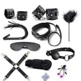  Bộ 10 món BDSM trói tay chân roi da bịt mắt nô lệ tình dục 