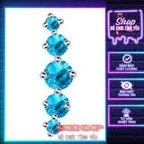  Bông tai thép không gỉ 5 kim cương giả đeo upper lobe & helix 