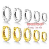  Bông tai tròn upper lobe kiểu Hàn Quốc sang trọng đủ siize 