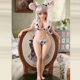  Búp bê tình dục anime nhỏ mặc cosplay bò sữa có khung xương 
