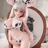  Búp bê tình dục anime nhỏ mặc cosplay bò sữa có khung xương 