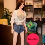  Búp bê tình dục bơm hơi đứng ngồi gấp gọn rung rên sưởi ấm 