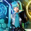 Búp bê tình dục Hatsune Miku Nhật Bản tóc dài màu xanh ngọc