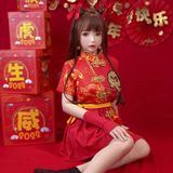  Búp bê tình dục Trung Quốc truyền thống xường xám ngắn màu đỏ 