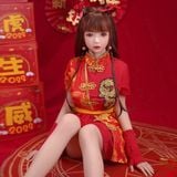  Búp bê tình dục Trung Quốc truyền thống xường xám ngắn màu đỏ 