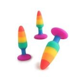  Buttplug phích cắm hậu môn silicon cầu vòng 3 size 