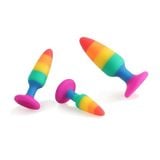  Buttplug phích cắm hậu môn silicon cầu vòng 3 size 