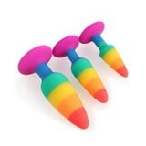  Buttplug phích cắm hậu môn silicon cầu vòng 3 size 