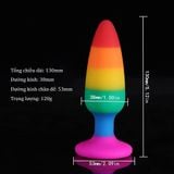  Buttplug phích cắm hậu môn silicon cầu vòng 3 size 