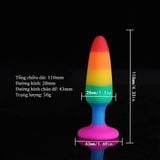  Buttplug phích cắm hậu môn silicon cầu vòng 3 size 