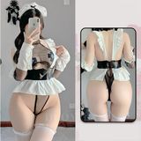  Đồ ngủ cosplay áo liền quần sm hầu gái hở mông không đáy 