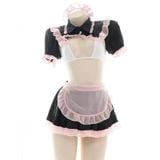  Đồ ngủ cosplay hầu gái sexy gợi dục hở vòng 1 ngực kèm tất 