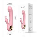  Đũa thần Lilo hình đầu khấc rung kèm nhánh phụ lưỡi liếm điểm G 