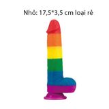  Dương vật giả hít tường màu sắc cầu vồng Prider Lovetoy 