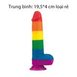  Dương vật giả hít tường màu sắc cầu vồng Prider Lovetoy 