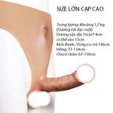  Dương vật giả đặc ruột liền quần silicon mềm đủ size cho les 