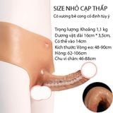  Dương vật giả mặc quần lót silicon cạp thấp đặc ruột size vừa 