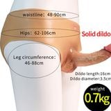  Dương vật giả mặc quần lót silicon cạp thấp đặc ruột size vừa 