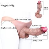  Dương Vật Giả Rỗng Ruột To Cong Có Gân Nối Liền Quần Silicon 