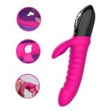 Dương Vật Giả Rung Cầm Tay Sưởi Ấm Nhiệt Có Đầu Tai Thỏ LETEN 