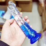  Dương vật giả TPE trong suốt màu sắc đẹp hít tường giá rẻ 