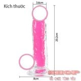  Dương vật giả trong suốt phát sáng pha lê có bìu dán tường 