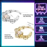  Khuyên septum cánh mũi opal đá tròn mắt mèo kiểu hàn quốc 