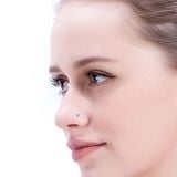  Khuyên chữ L đeo cánh mũi kim cương thép không gỉ 1,8mm 