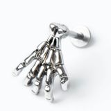  Khuyên đeo môi unisex hình xương tay thép không gỉ cá tính 