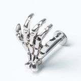  Khuyên đeo môi unisex hình xương tay thép không gỉ cá tính 