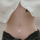  Khuyên đeo rốn hình trái tim bằng thép không gỉ kim cương giả 