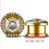  Khuyên nông đeo mở rộng tai kim cương tròn vàng thép không gỉ 