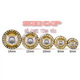  Khuyên nông đeo mở rộng tai kim cương tròn vàng thép không gỉ 