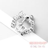  Khuyên rún cánh bướm cong đeo lỗ rún không gỉ kim cương giả 