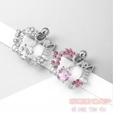  Khuyên rún cánh bướm cong đeo lỗ rún không gỉ kim cương giả 