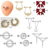  Khuyên vòng ngực trang sức chắn núm vú đầu ti Unisex gợi cảm 