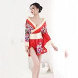  Kimono Nhật Bản sườn xám hở vai hở vai gợi cảm quyến rũ 