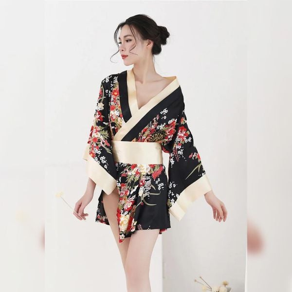 Kimono Nhật Bản sườn xám hở vai hở vai gợi cảm quyến rũ