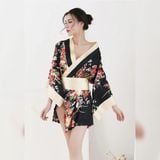 Kimono Nhật Bản sườn xám hở vai hở vai gợi cảm quyến rũ 