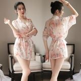  Kimono Nhật Bản xuyên thấu in voam gợi cảm quyến rũ 