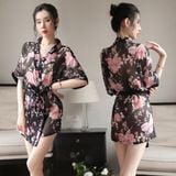  Kimono Nhật Bản xuyên thấu in voam gợi cảm quyến rũ 
