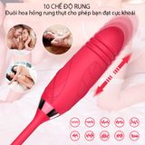  Máy hoa hồng rung thụt bú hút massage âm vật 2 đầu 10 chế độ 