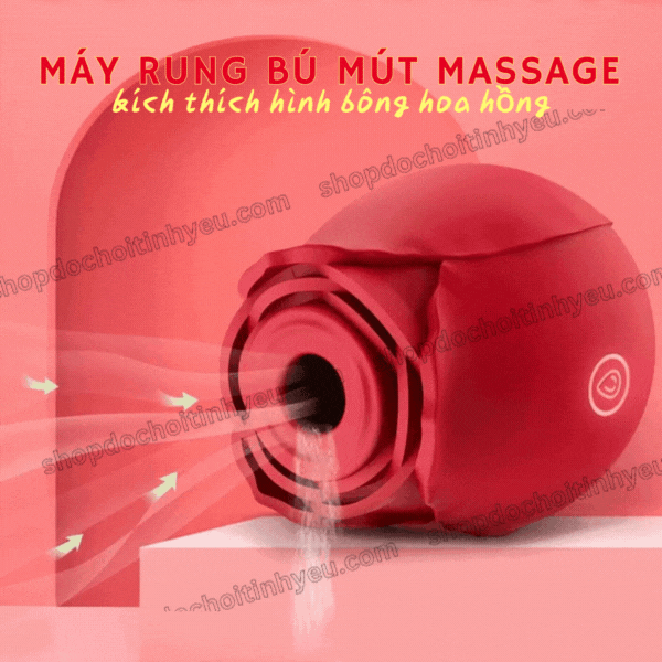 Máy rung bú mút massage kích thích hình bông hoa hồng