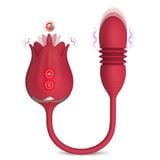  Trứng rung hoa hồng 2 đầu liếm đuôi lò xo thụt đẩy âm đạo 