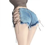  Quần short denim nữ hấp dẫn quyến rũ sexy biểu diễn tỏa sáng 