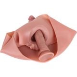  Quần Silicon Nối Liền Dương Vật To Cong Rỗng Ruột Có Gân Nổi 