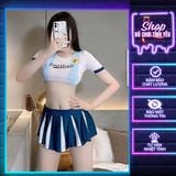  Set thể thao bóng đá nữ chân váy áo croptop chân váy tennis 