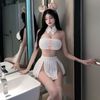 Thời trang cosplay học sinh áo ống váy xếp ly quyến rũ